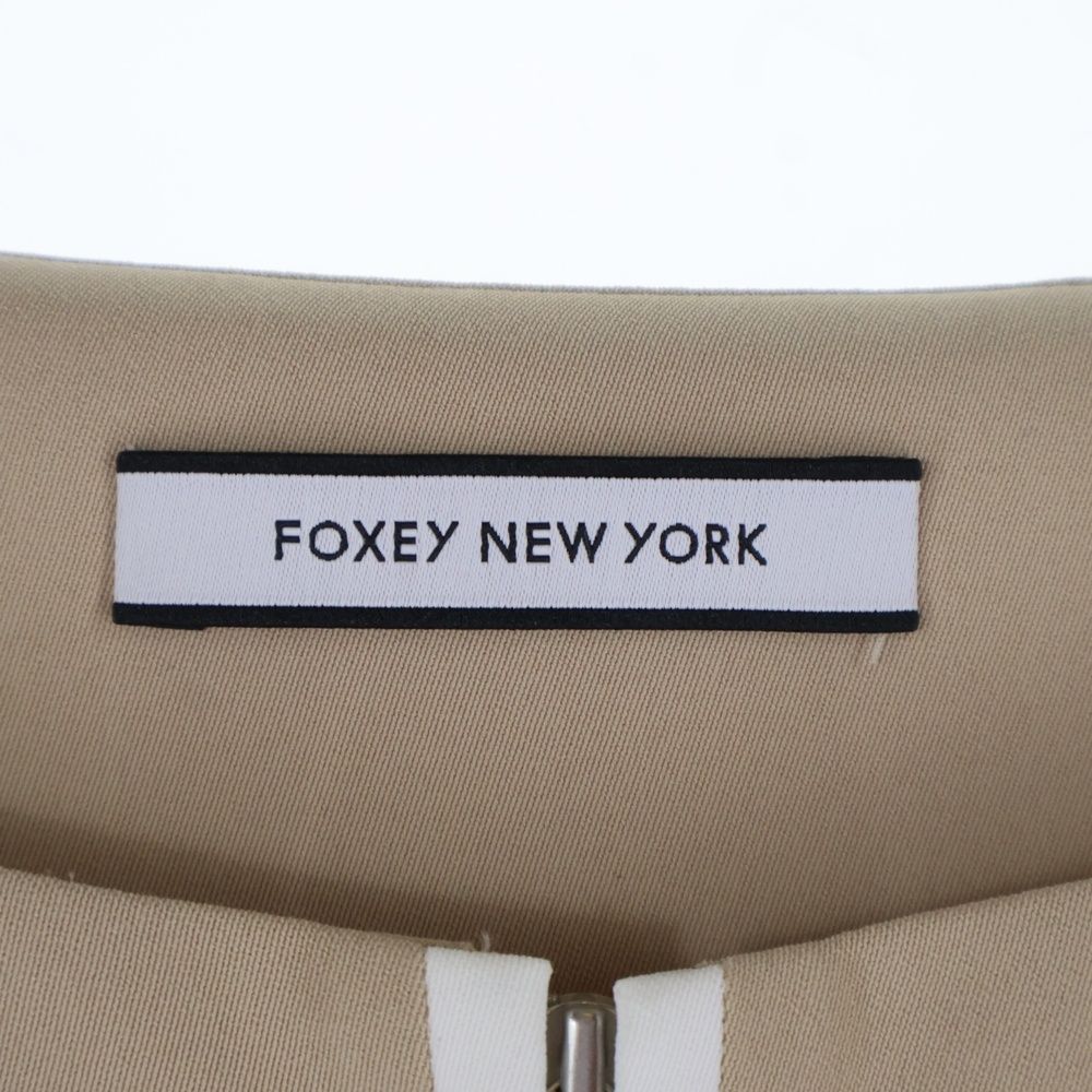 FOXEY (フォクシー) ジップアップ バイカラー ノースリーブ ミディアム