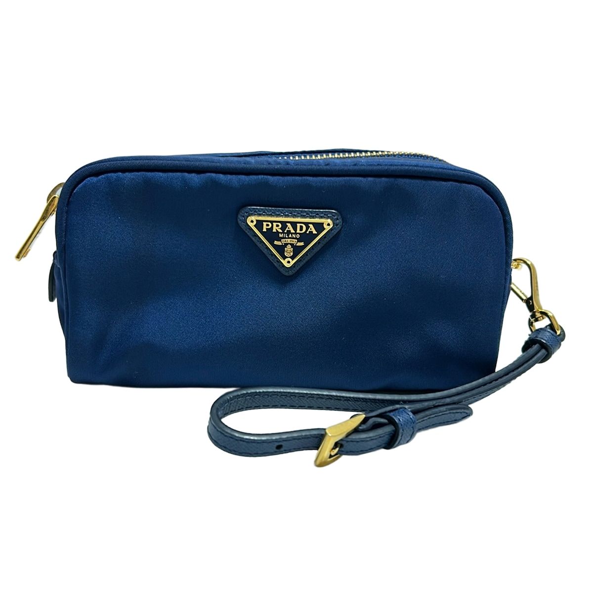 PRADA ポーチ ネイビー PRADA(プラダ) ポーチ - ネイビー - メルカリ