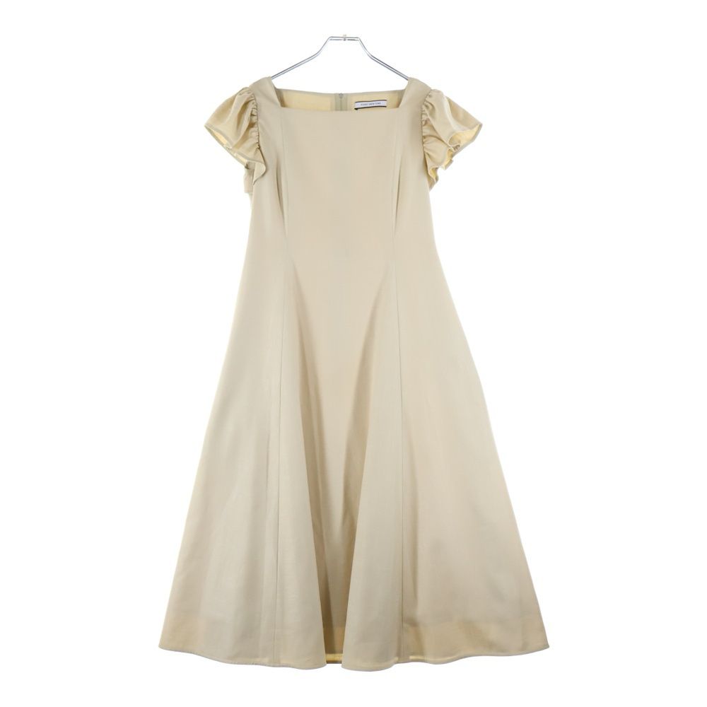 FOXEY フォクシー ギリシア ドレス ギャザースリーブ スクエアネック ミディアム フ ワンピース ベージュ レディース 42737-