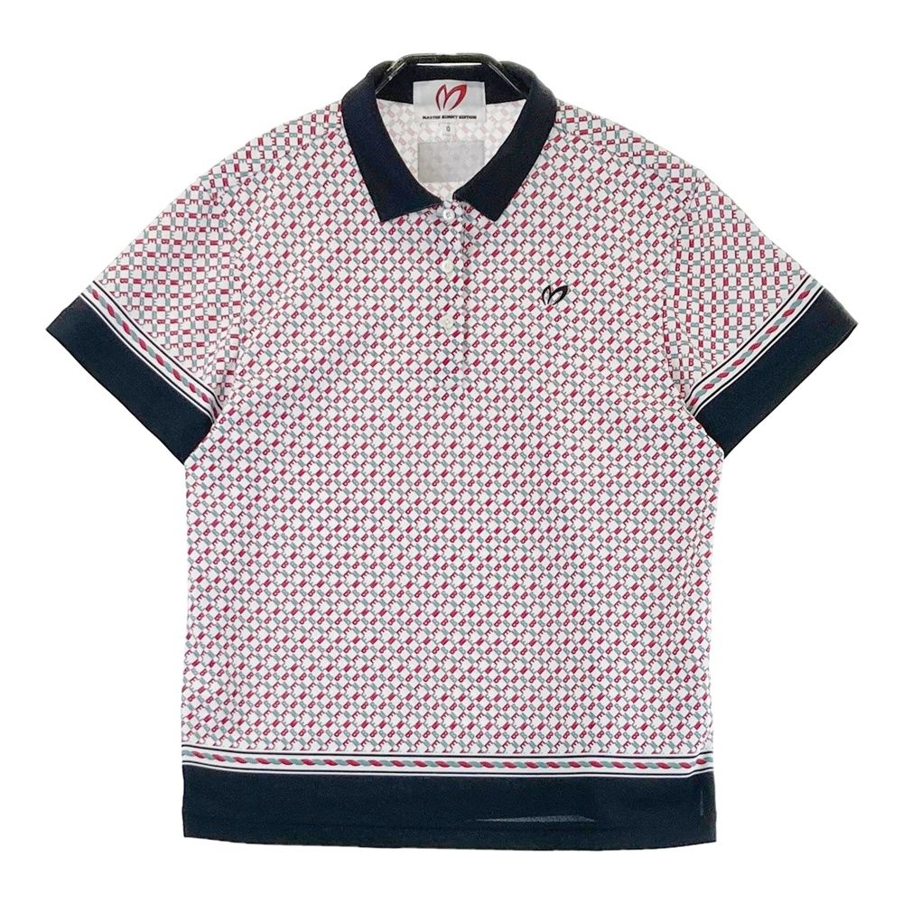 サイズ 0 MASTER BUNNY EDITION マスターバニーエディション 759-4260806|2025年モデル 半袖ポロシャツ 総柄 ホワイト系 ゴルフウェア レディース ストスト