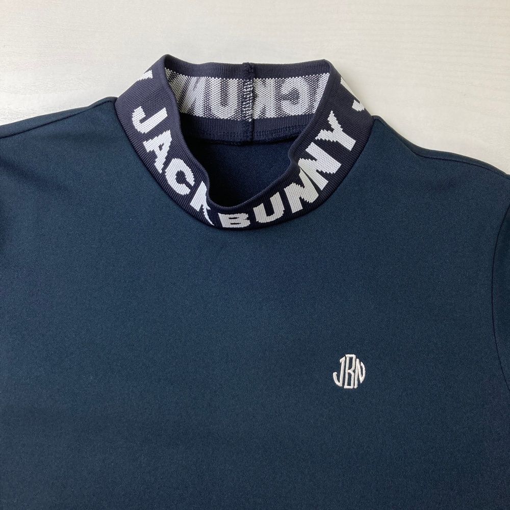 サイズ：0 JACK BUNNY ジャックバニー 2025年モデル ハイネック 半袖Tシャツ ネイビー系 [240101566687] ゴルフウェア レディース ストスト