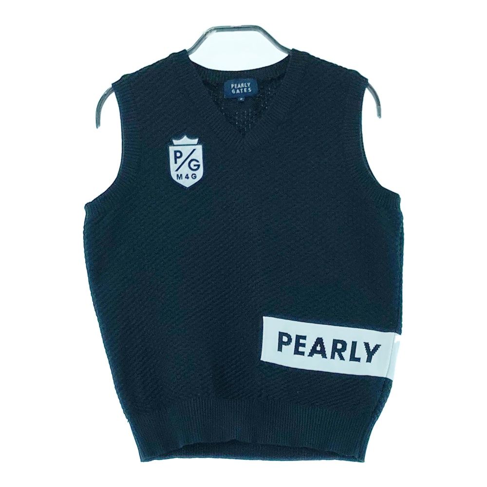 サイズ 0 PEARLY GATES パーリーゲイツ ニットベスト ブラック系 ゴルフウェア レディース ストスト