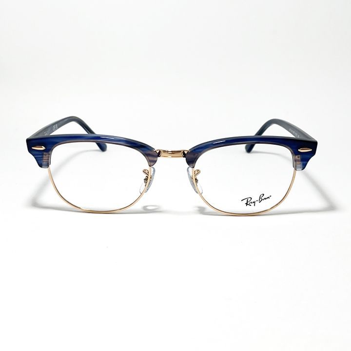 RayBan レイバン クラブマスター 眼鏡 メガネ フレーム サングラス RB 5154-8374-51 度付可 RX ブルー ストライプローズゴールド