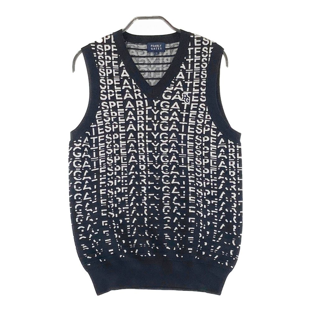 サイズ 1 PEARLY GATES パーリーゲイツ ニットベスト ネイビー系 ゴルフウェア レディース ストスト
