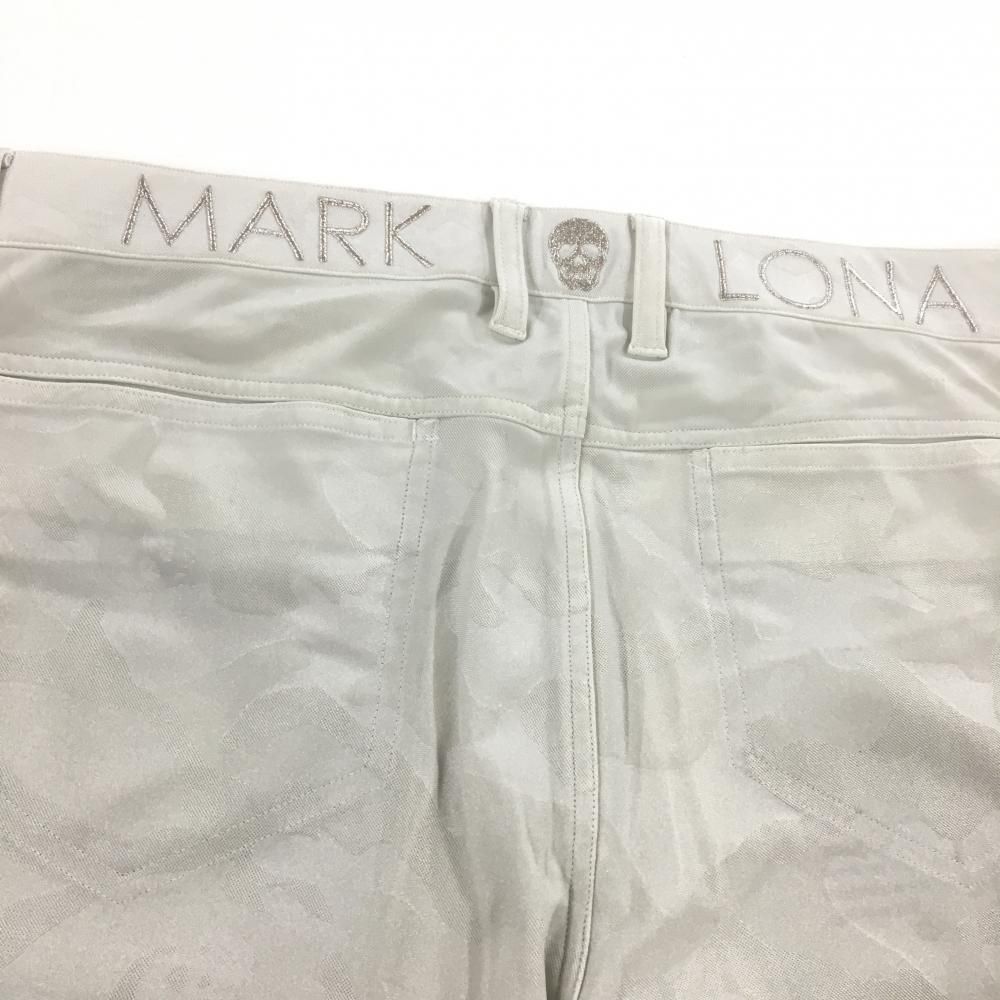 美品】マークアンドロナ パンツ ライトグレー 地模様 スカル カモフラ
