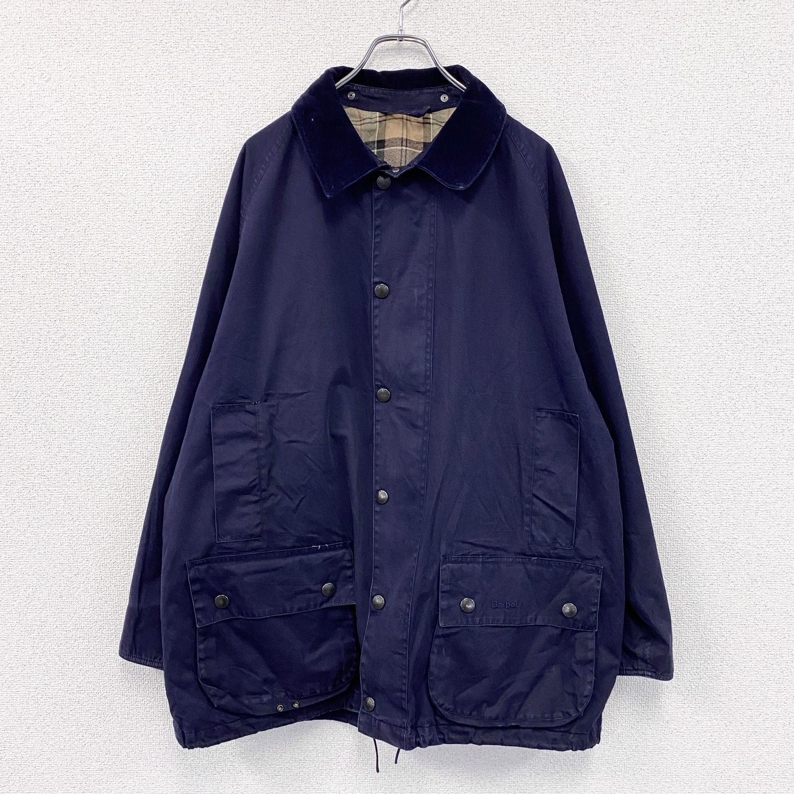 Barbour ネイビー コーデュロイ襟 38 Barbour（バブアー） Barbour OVERDYE BORDER ボーダー オーバーダイ