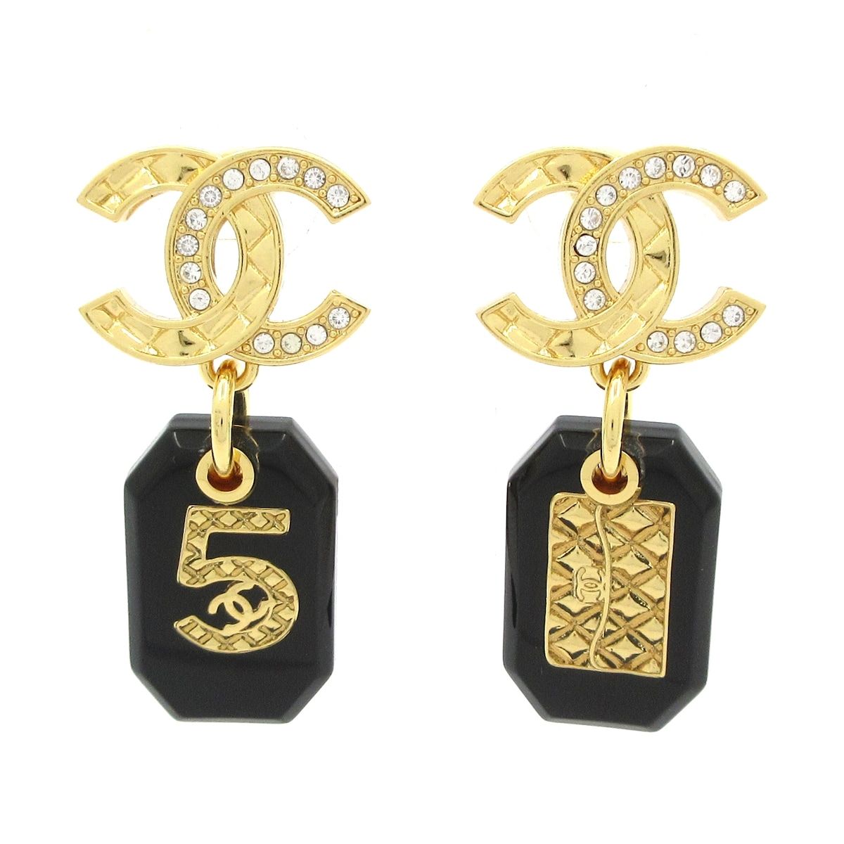 CHANEL シャネル ピアス ココマーク No.5 マルチ×ゴールド×クリア