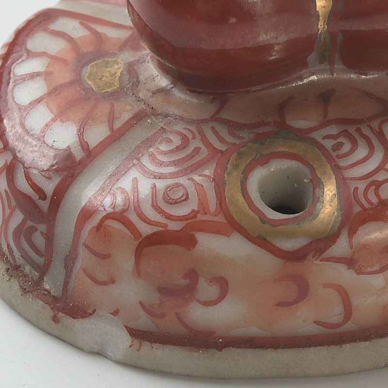 九谷焼 古九谷 赤絵金彩 花山水文 香炉 C S389 - メルカリ