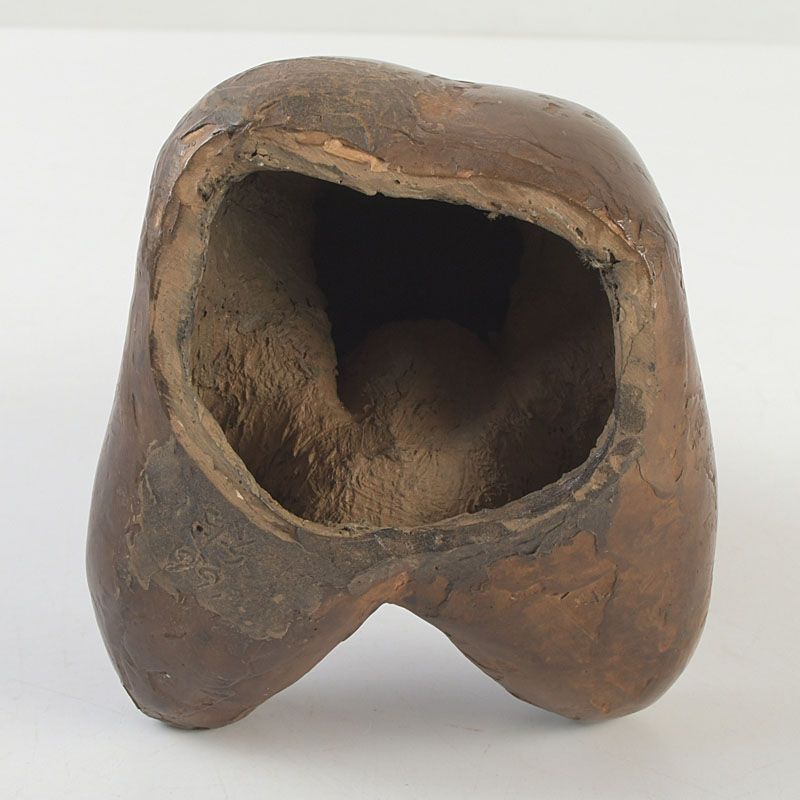 彫刻家 秋山沙走武作 乾漆 座女 裸婦像 大理石台付 置物 共箱 C S390