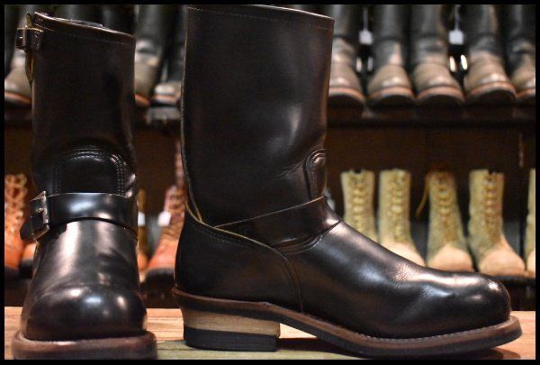 7 5 D 15年 レッドウィング 9268 エンジニア 黒 ブラック クローンダイク スチールトゥ プルオン ブーツ redwing FK 149