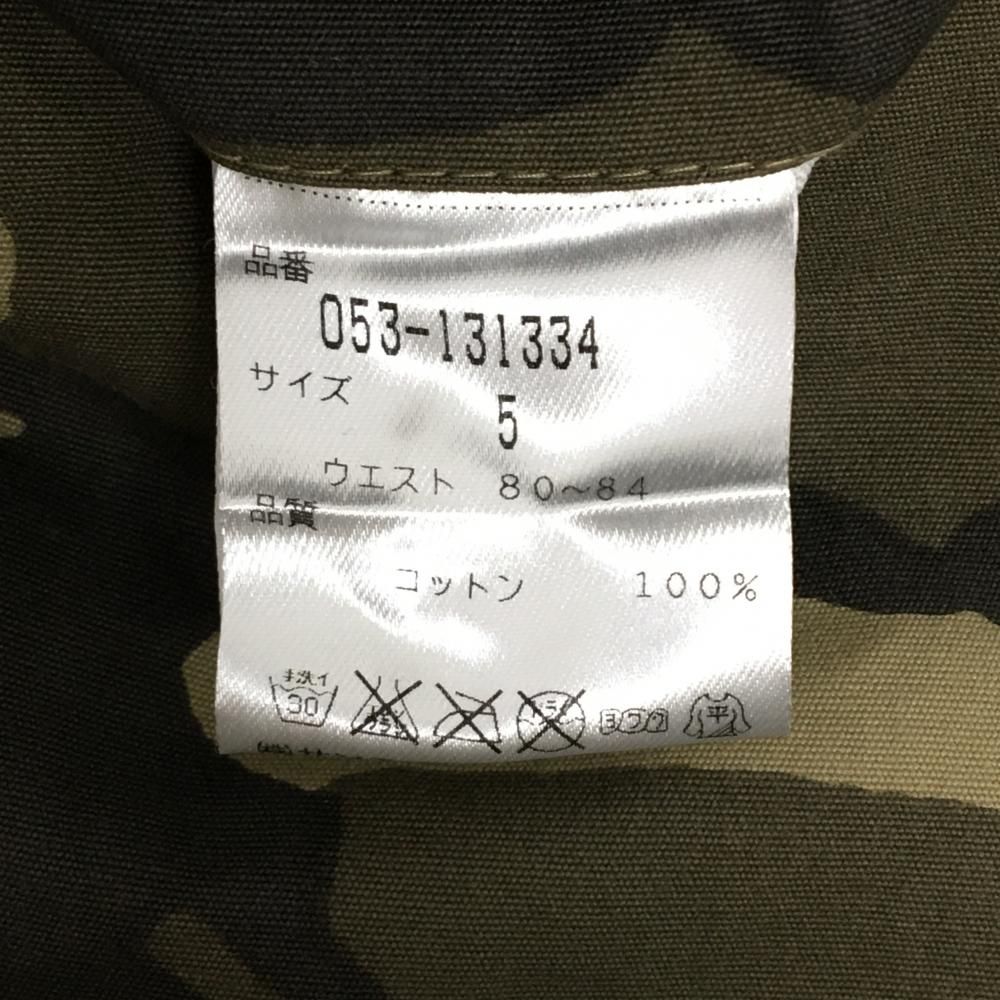 パーリーゲイツ パンツ カーキ×ブラウン カモフラ 迷彩 裾ジップ