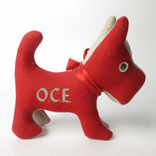 50s-60s マスコットドール O.C.E. 犬のぬいぐるみ ビンテージ カレッジ