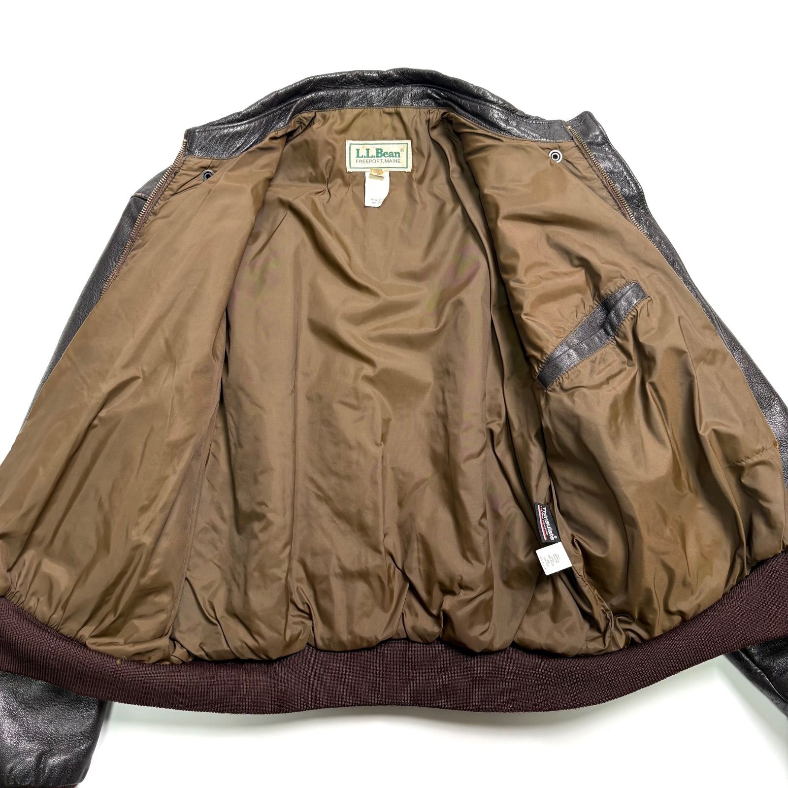 米国製】L.L.Bean レザージャケット 茶 44 フライトジャケット A-2