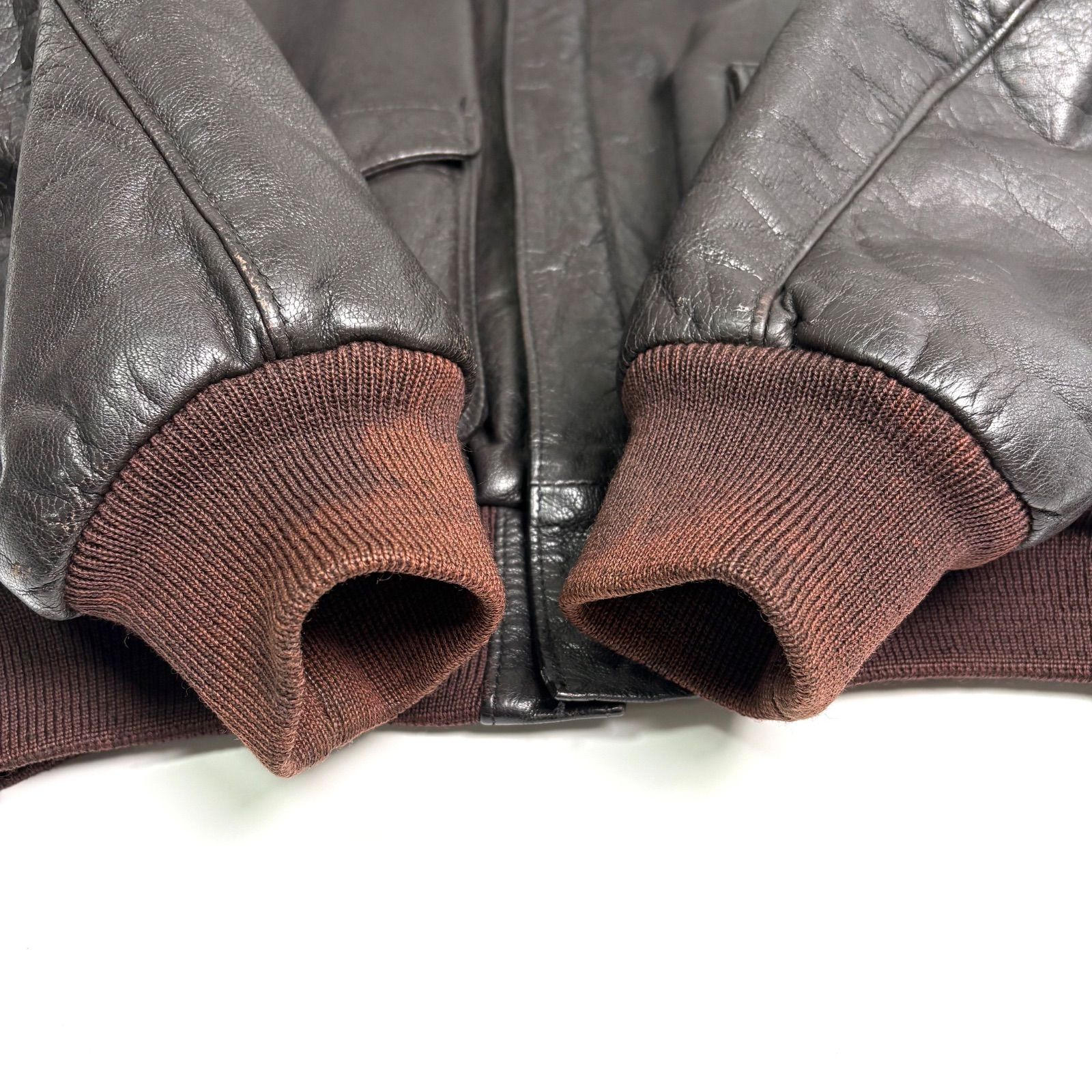 米国製】L.L.Bean レザージャケット 茶 44 フライトジャケット A-2
