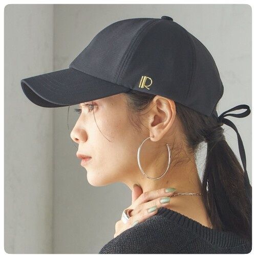 美品】レヴィス リボンキャップ UVカット 撥水 ブラック - メルカリ