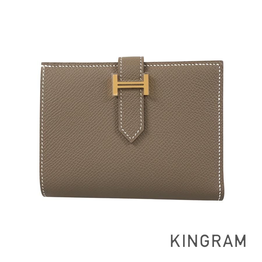 エルメス HERMES ベアン コンパクト ヴォーエプソン 二つ折り財布 sh