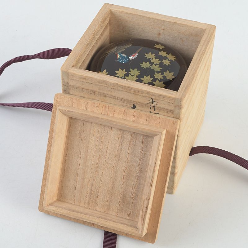 茶道具 智斉作 青楓に川蝉蒔絵 金輪寺 棗 共箱 V S396 - メルカリ