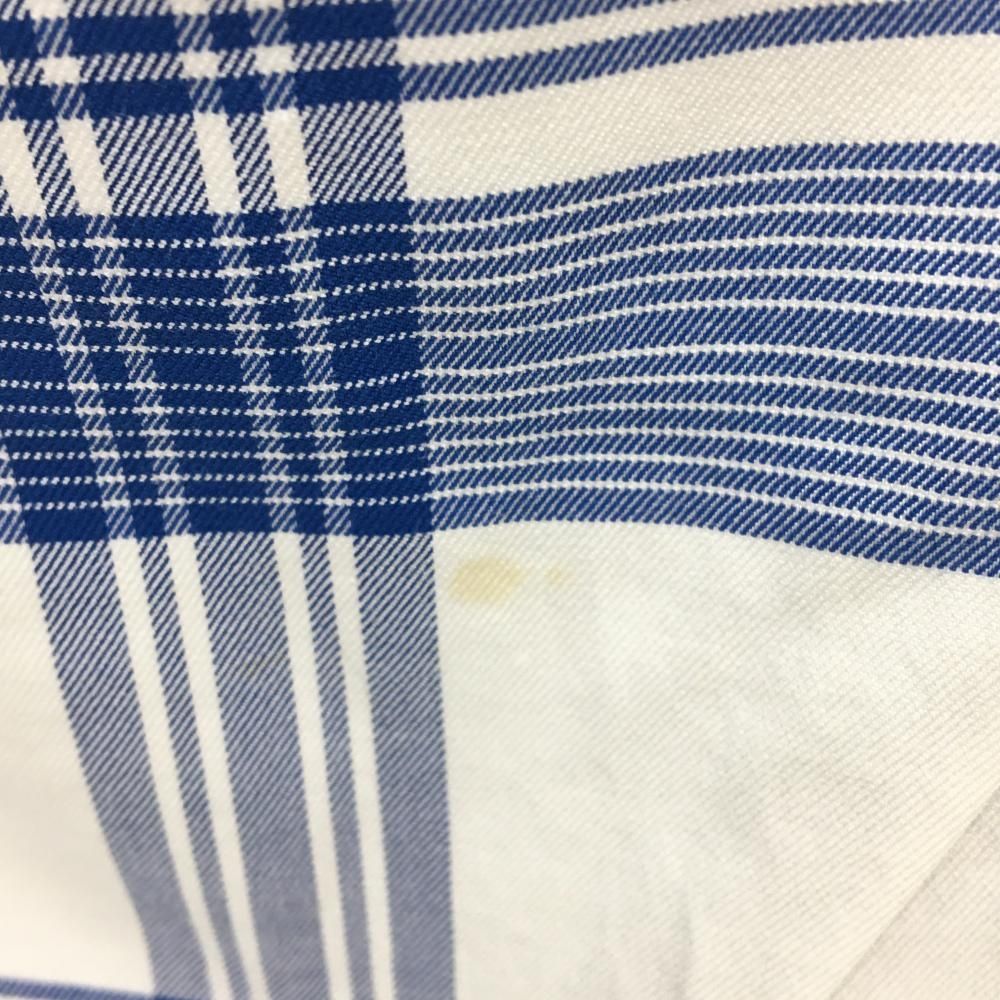 パーリーゲイツ パンツ 白×ブルー チェック メンズ 6(XL) ゴルフウェア