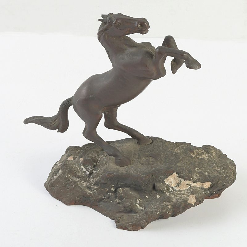 美術品・アンティーク・コレクション ブロンズ像 古銅 馬 置物 C S397