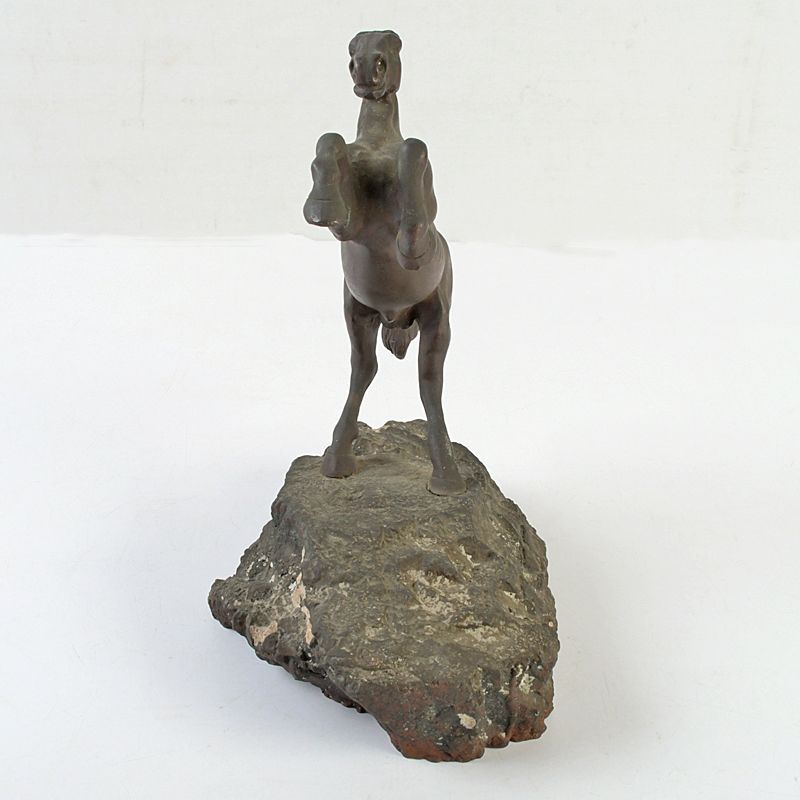 【心庵】志郎ブロンズ銅製「道」置 物　傷あり 心庵】志郎ブロンズ銅製「道」置 物 傷あり 心庵】志郎ブロンズ銅製「道」