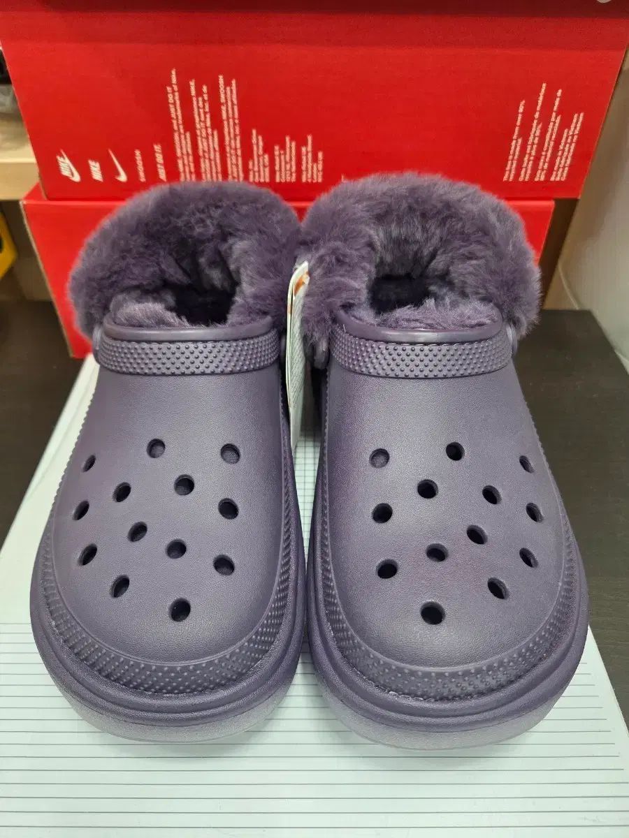 クロックス 紫色 ファー 털 スリッパ 230 240 250