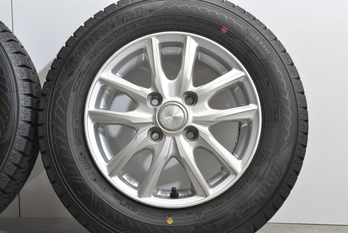  バリ溝 GRASS 13 in 4 0 B 42 PCD 100 グッドイヤー アイスナビ8 145 80 R N BOX WGN VAN アルト ワゴンR スペーシア タント ムーヴ 13インチ タイヤ ホイールセット