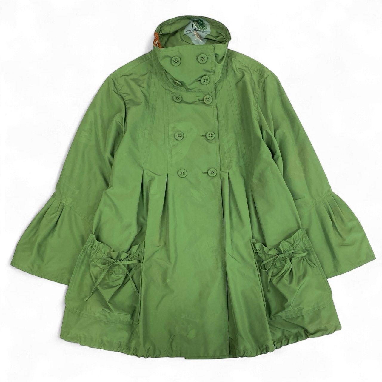 56 k 27 TOKUKO 1 er VOL トクコプルミエヴォル 薄手コート ジャケット 裏地総柄 Aライン 9 グリーン ポリエステル レディースu 02 t