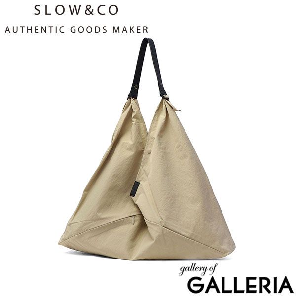 SLOW トートバッグ メンズ レディース 大きめ A4 B4 スロウ 軽量 ブランド おしゃれ レザーハンドル 肩掛け 手持ち 斜めがけ 吾妻袋 ラップバッグ 三角 撥水 日本製 3WAY Span Nylon Wrap Bag L 586S113K