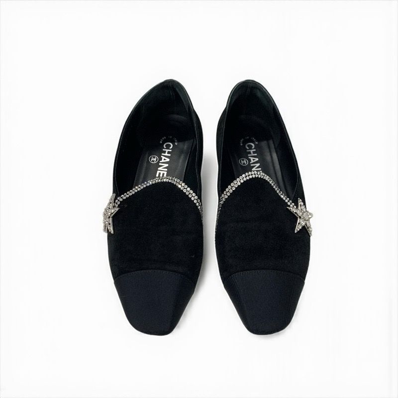 シャネル CHANEL フラットシューズ 靴 シューズ スエード ファブリック