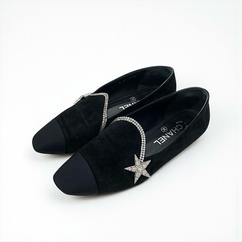 シャネル CHANEL フラットシューズ 靴 シューズ スエード ファブリック