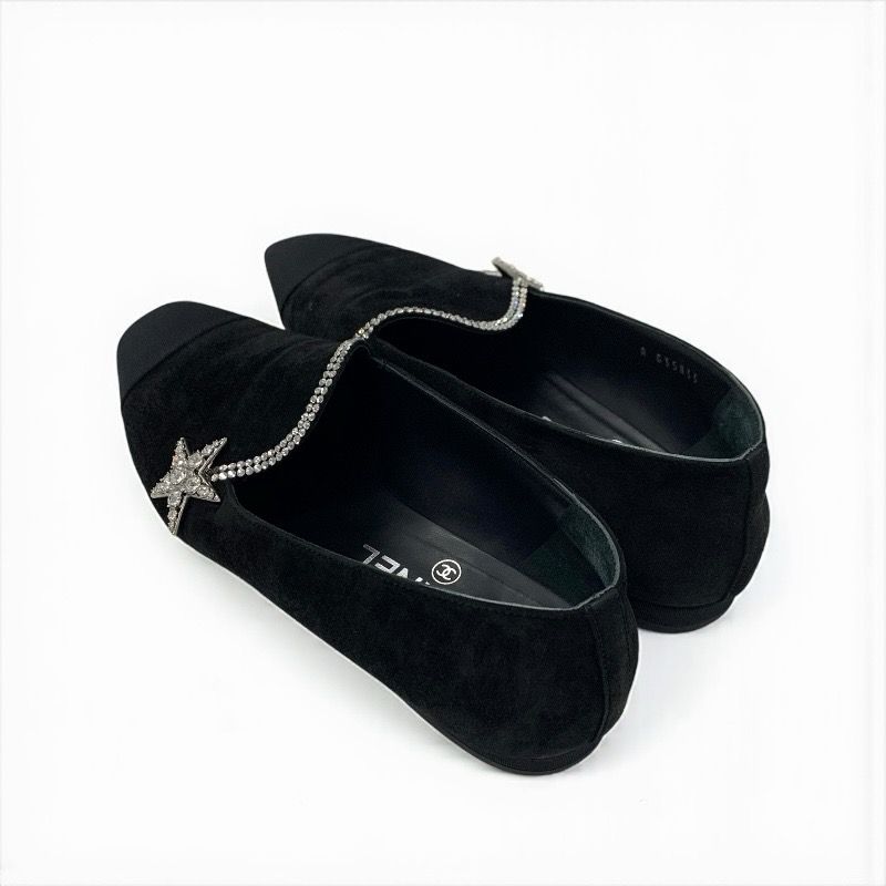 シャネル CHANEL フラットシューズ 靴 シューズ スエード ファブリック