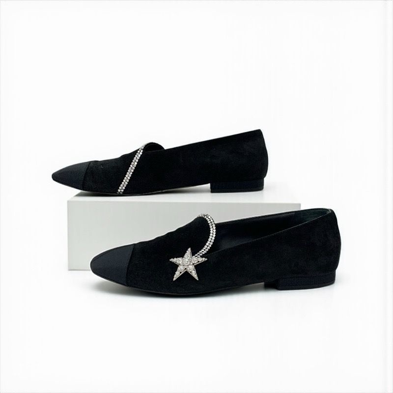 シャネル CHANEL フラットシューズ 靴 シューズ スエード ファブリック