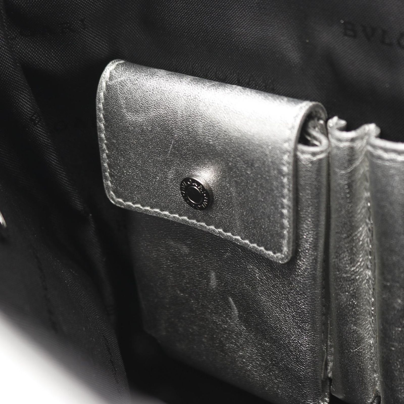 ブルガリ BVLGARI ショルダーバッグ ミレリゲ シルバー レザー