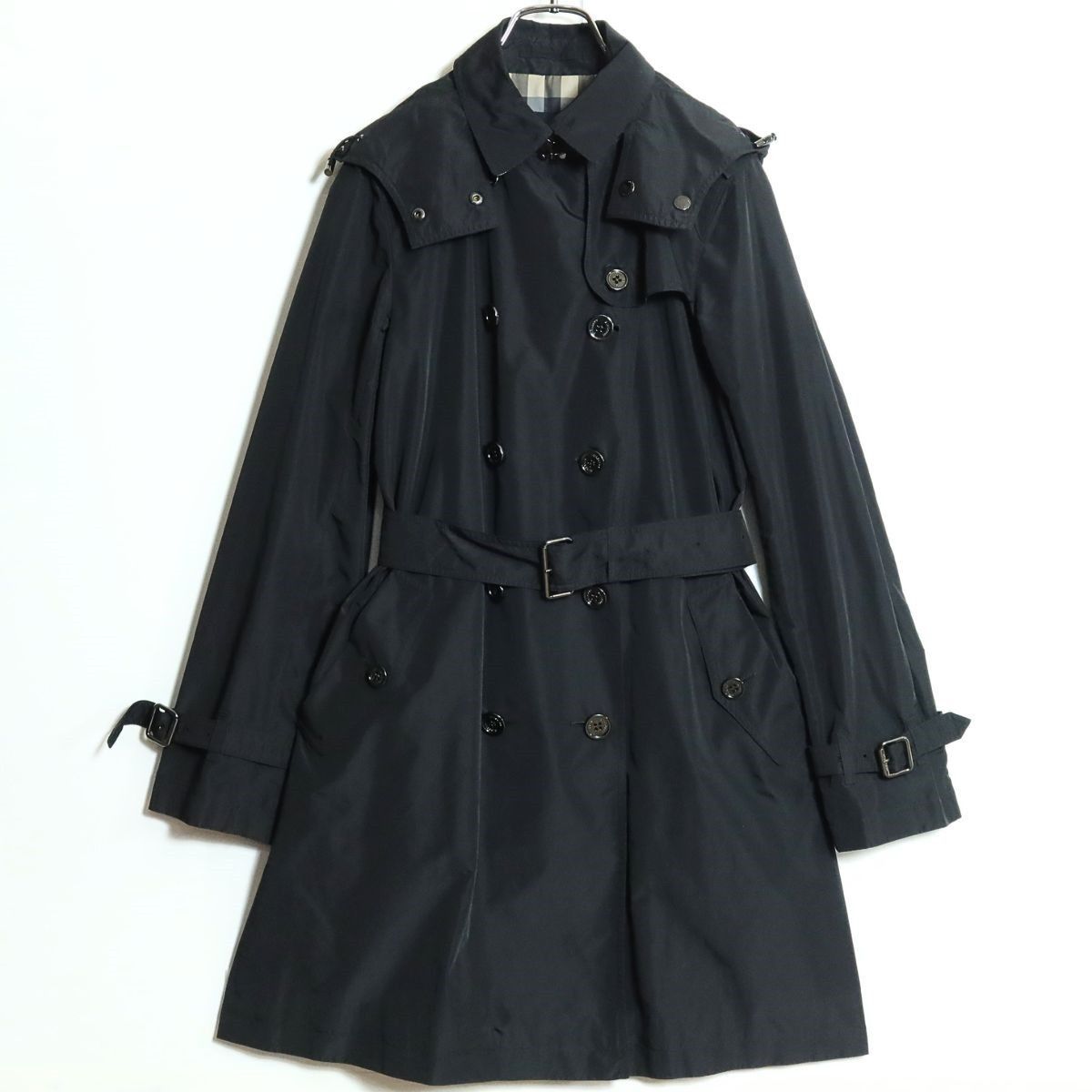 バーバリーロンドン　中綿コート　スプリングコート　フード　ホースロゴ　チェック バーバリーロンドン 中綿コート スプリングコート フード ホースロゴ