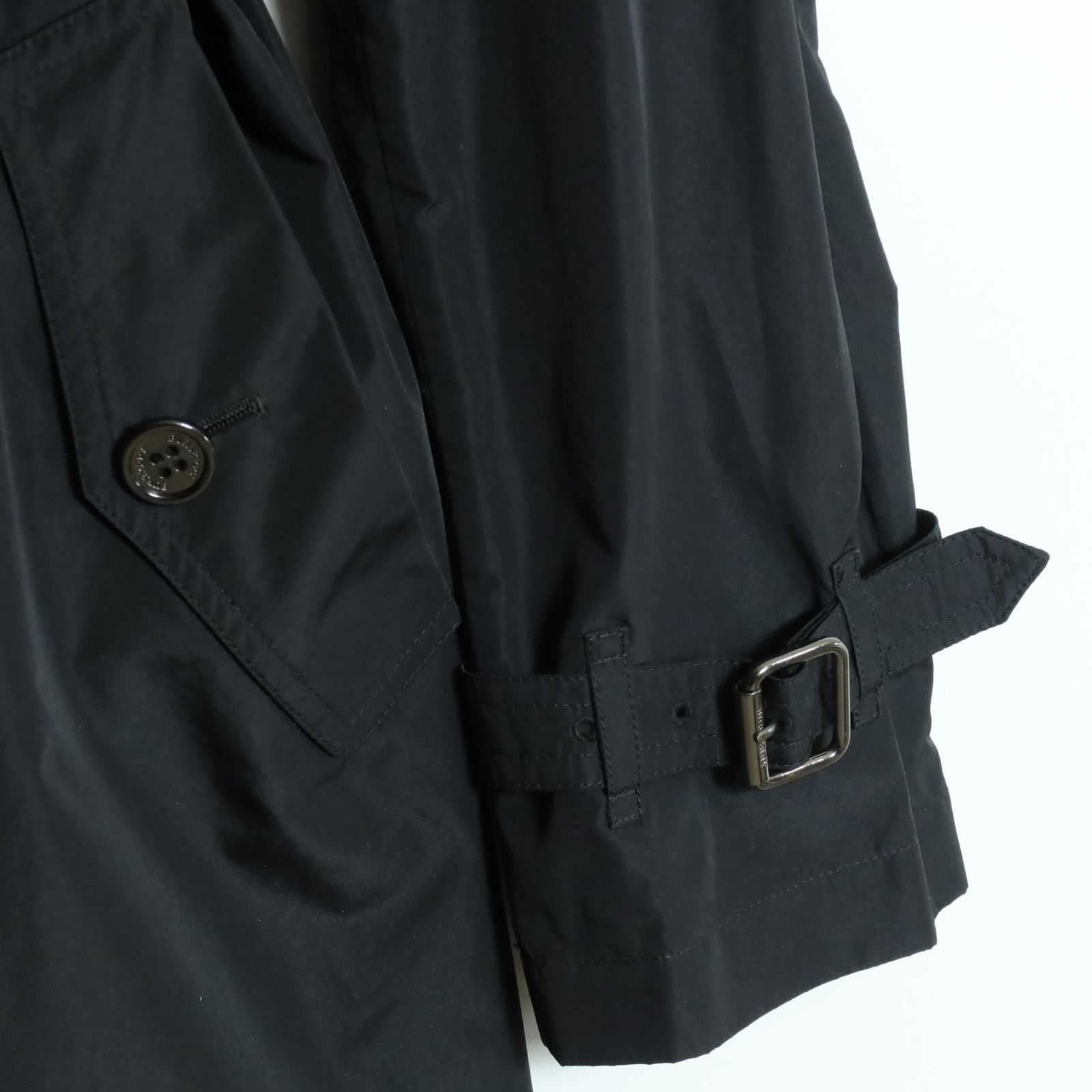 バーバリーロンドン☆スプリングコート フーディ サイズ40 黒系 ちら