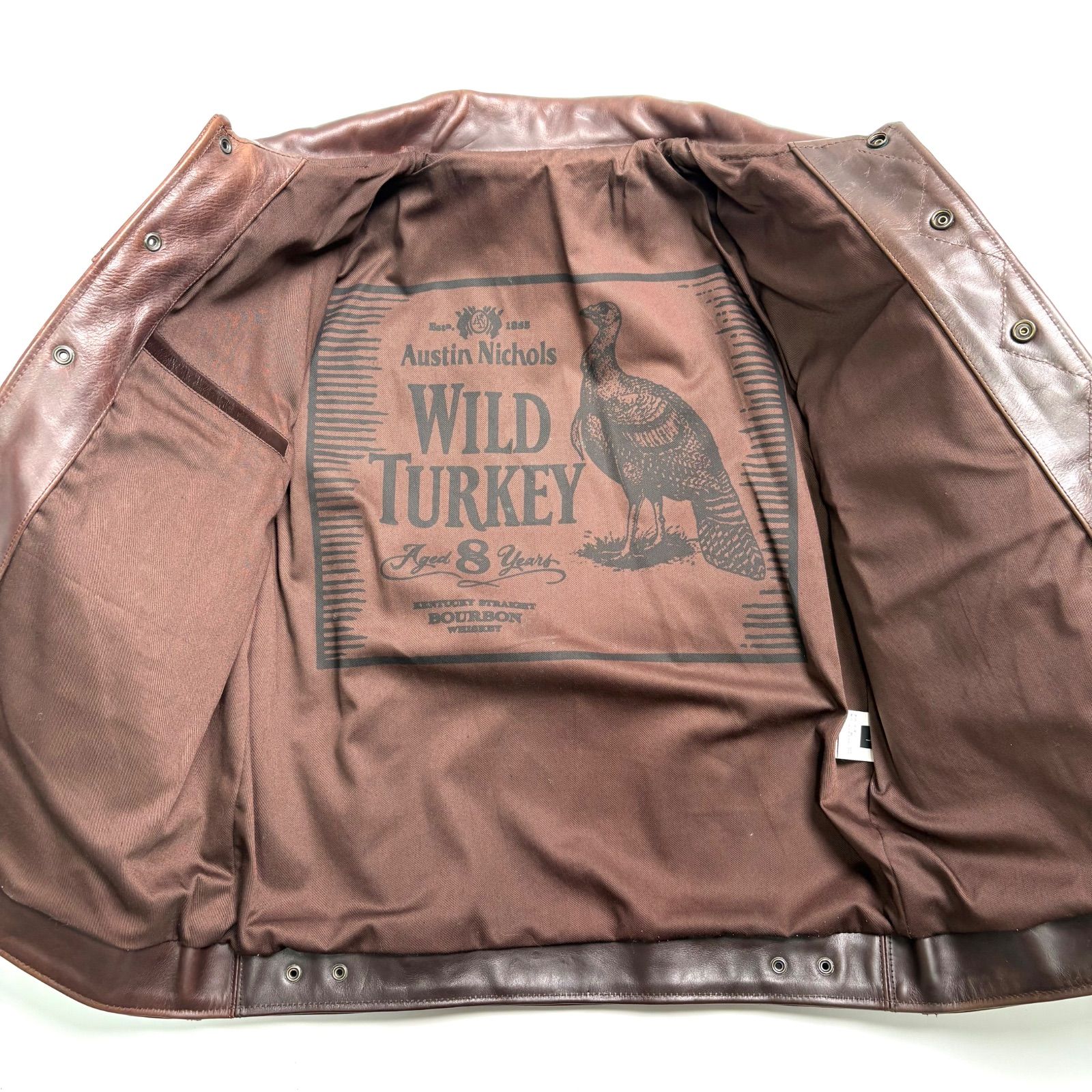 牛革】WILD TURKEY レザージャケット 赤茶 L トラッカージャケット 本