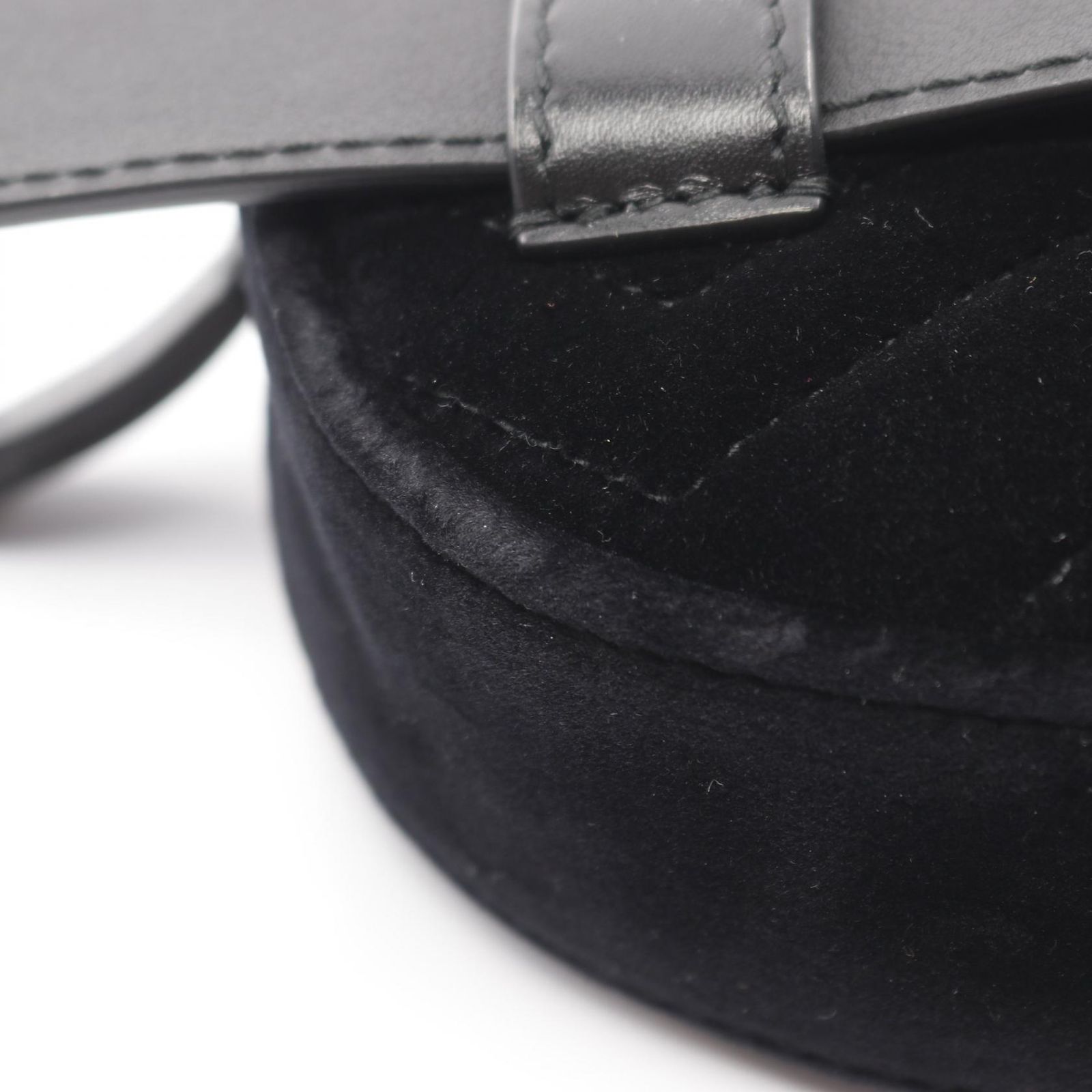 グッチ GUCCI ウエストバッグ GGマーモント 476434 ブラック ファブリック レザー レディース A