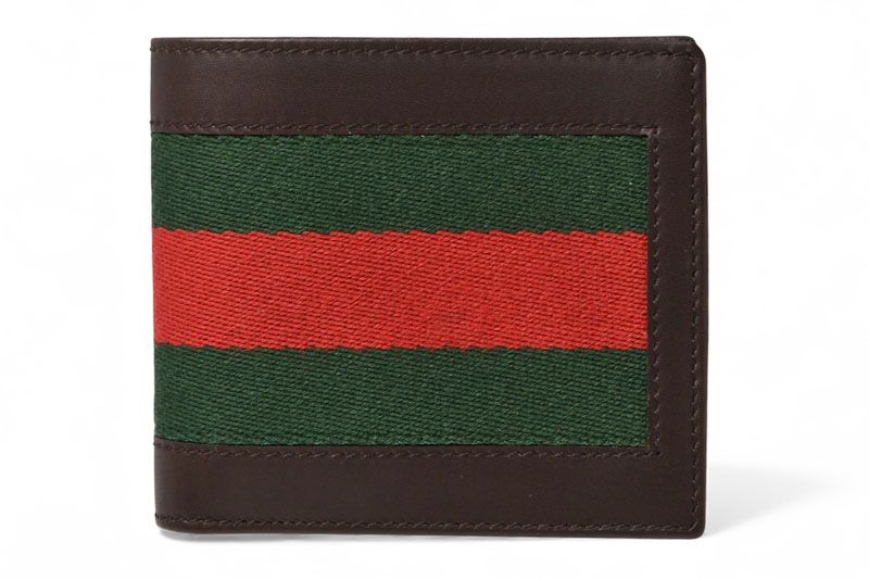 グッチ 財布|二つ折り財布 GUCCI メンズ 折財布 ウェブライン ダークブラウン 245768 ♥