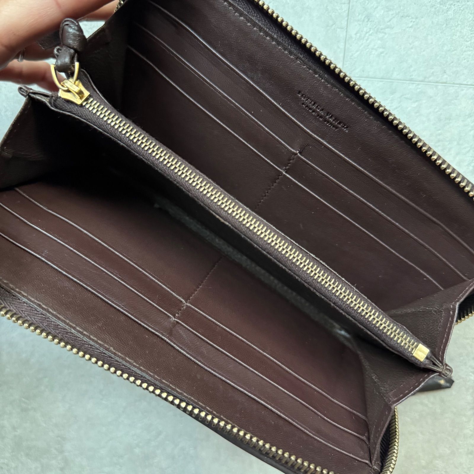 美品 BOTTEGA VENETA ボッテガヴェネタ ラウンドファスナー長財布 