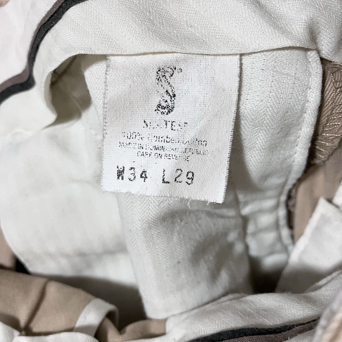 SLATES LEVI S スレイツ リーバイス 00 コットン 2タック ワイド テーパード チノ スラックス パンツ size.W 34 L 29 ベージュ