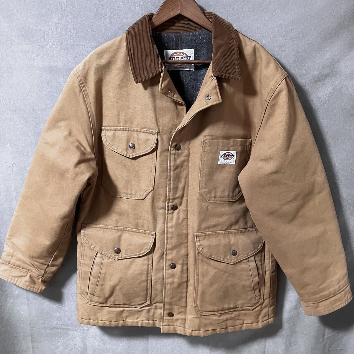 Carhartt カーハート ブランケット 裏地付き スナップボタン ミシガンチョアコート ダック ジャケット size XL程度 Made in USA