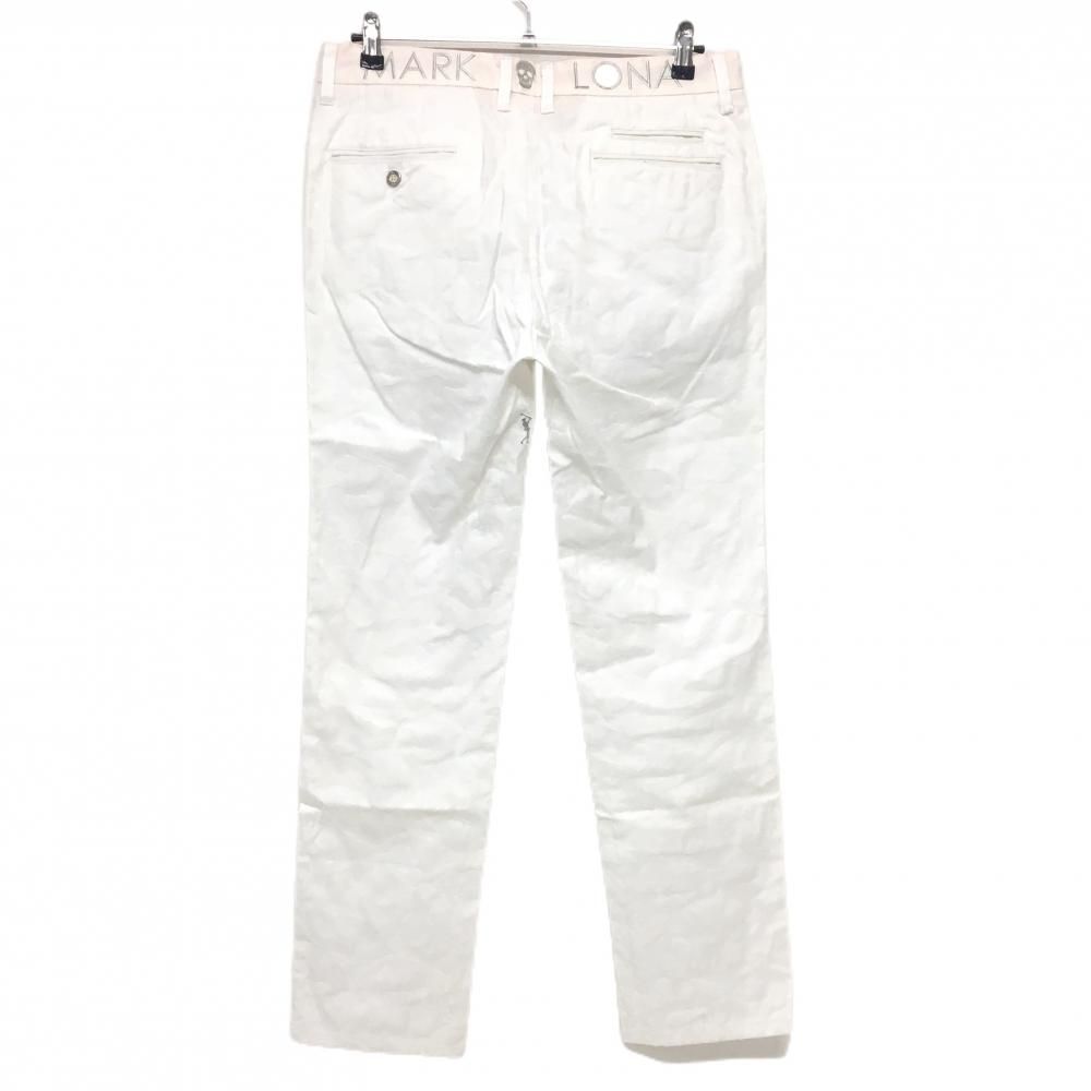 マークアンドロナ パンツ 白 地模様 スカル 迷彩 カモフラ メンズ L