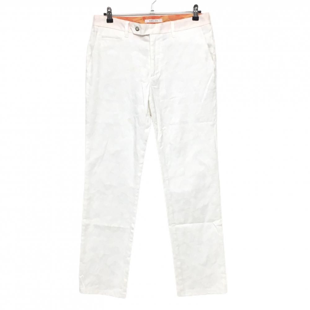 マークアンドロナ パンツ 白 地模様 スカル 迷彩 カモフラ メンズ L