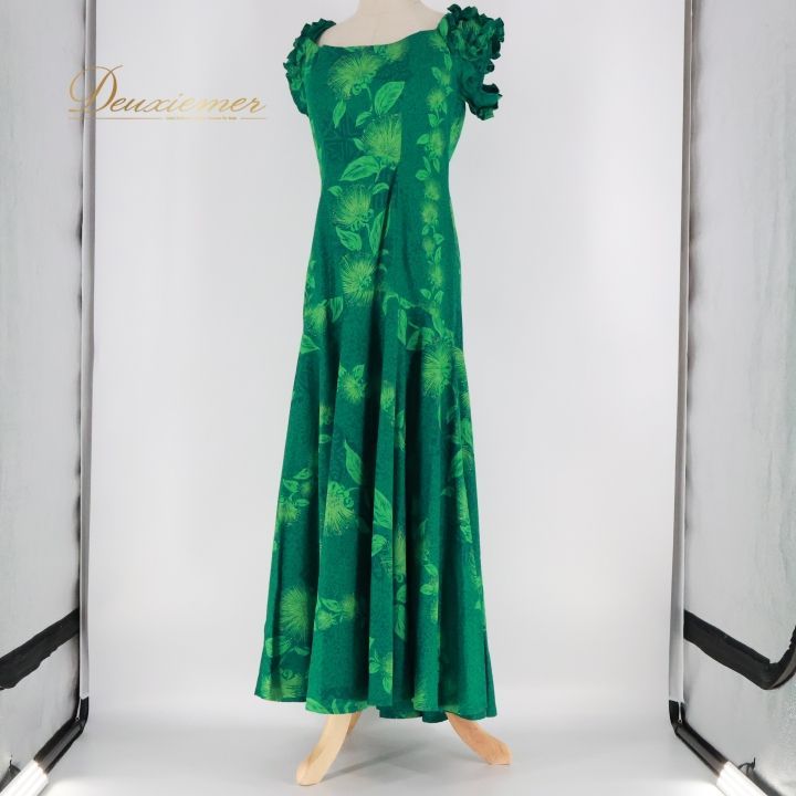 フラダンス 衣装 ワンピース ドレス グリーン系 CC Fashions