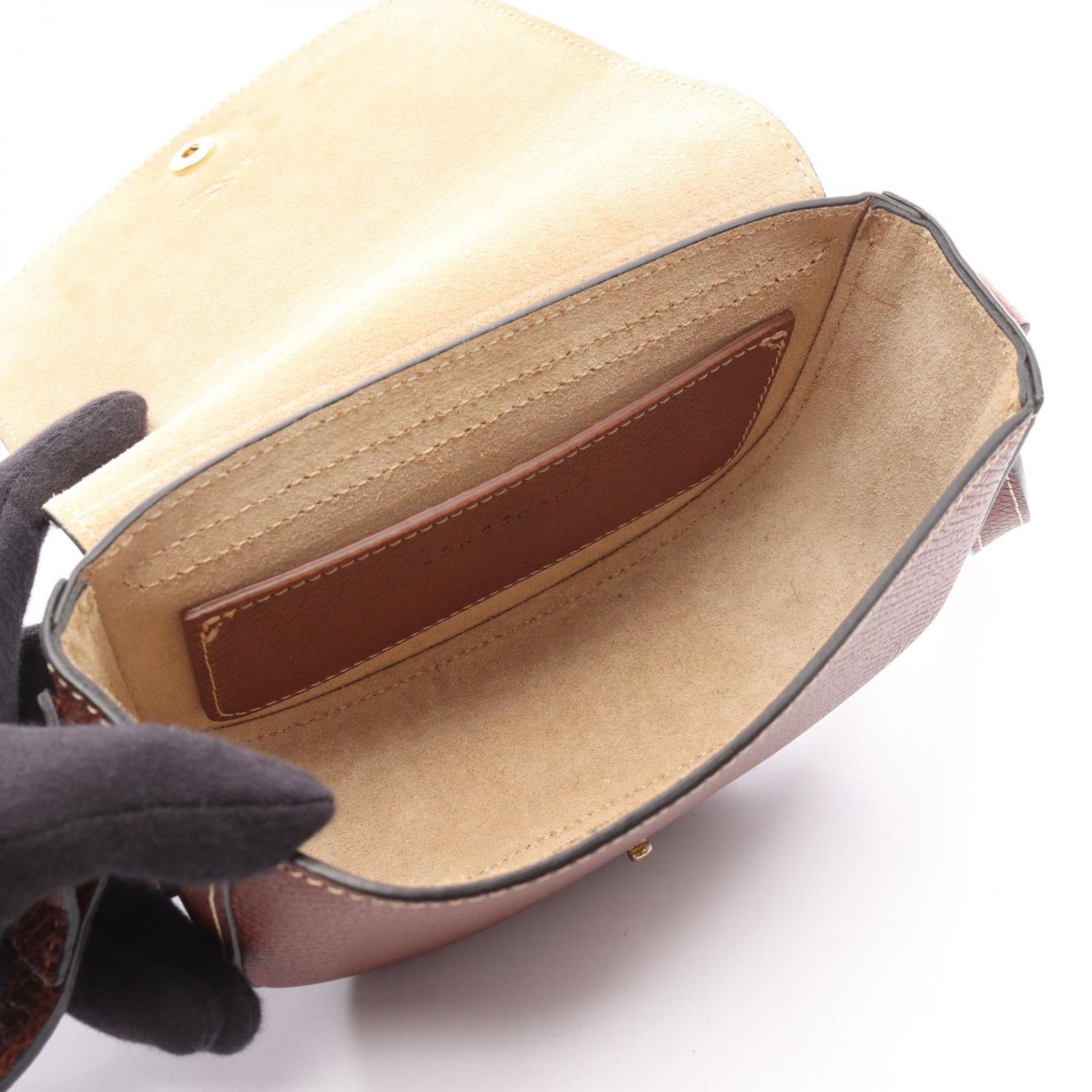 ロンシャン Longchamp ショルダーバッグ エピュレ ブラウン レザー 
