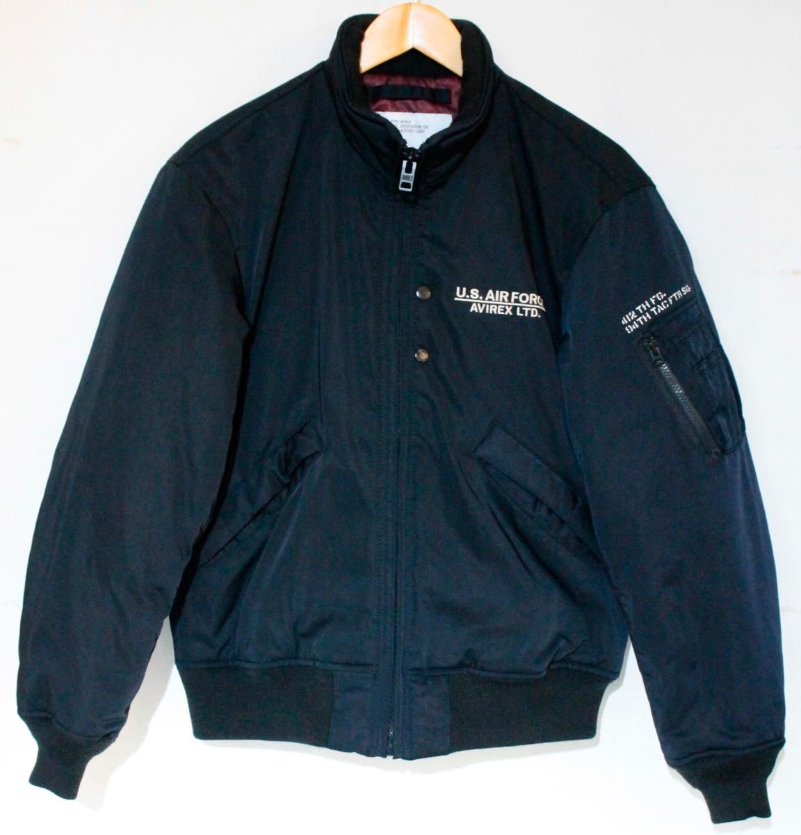 AVIREX メンズフライトジャケット M STENCIL JACKET HAT IN THE RING フライトジャケット 黒 ブラック 783 4252036