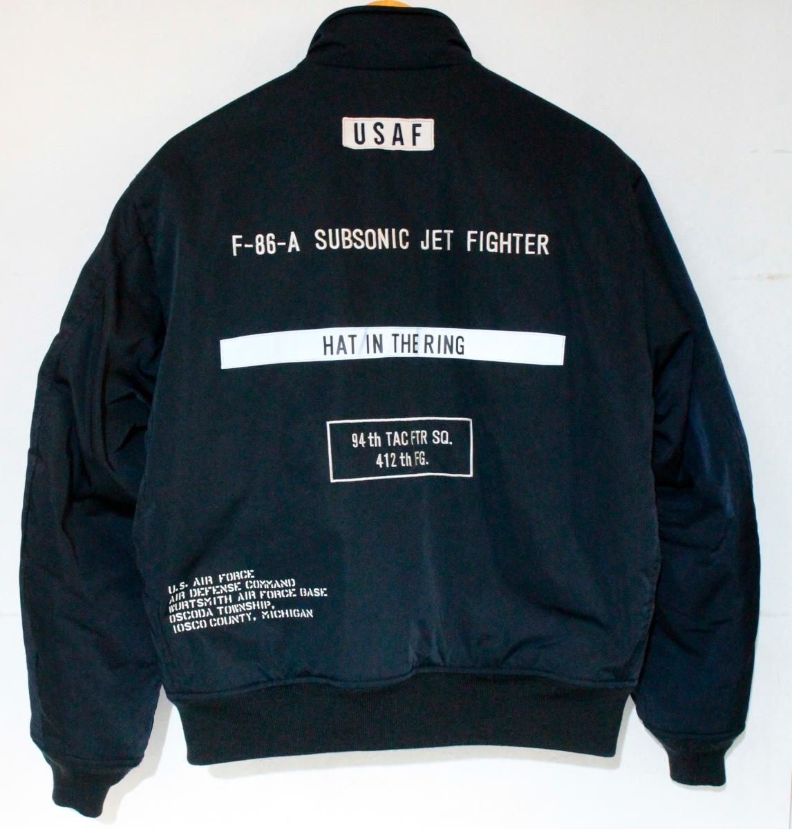 AVIREX メンズフライトジャケット M AVIREX|STENCIL JACKET HAT IN THE RING|フライトジャケット|M|黒 ブラック|783-4252036