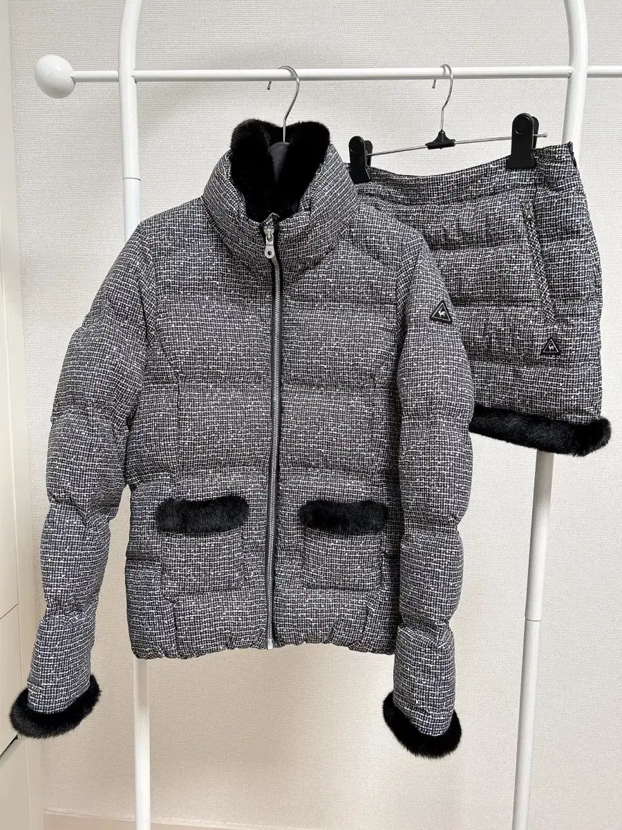 ルコックスポルティフゴルフ グースダウン ダウン ファー セット SWING ジャケット85 スカート64