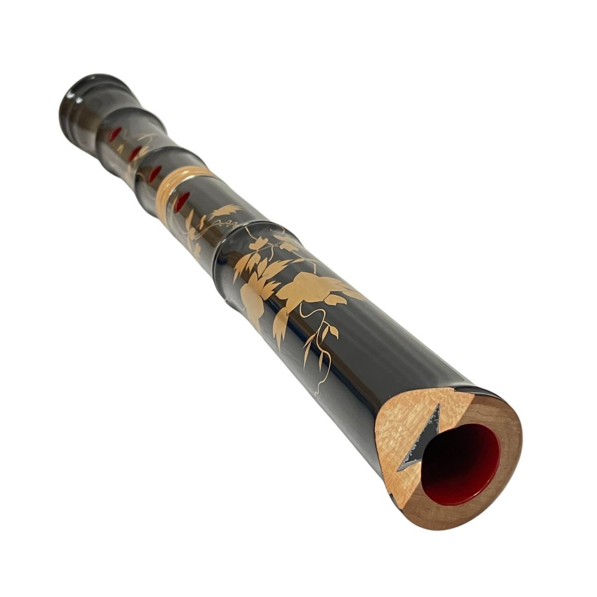 美品 ワダ楽器謹製 蝴蝶蒔絵 蒔絵尺八 韻 < ひびき > 1.8尺 本伝統工芸