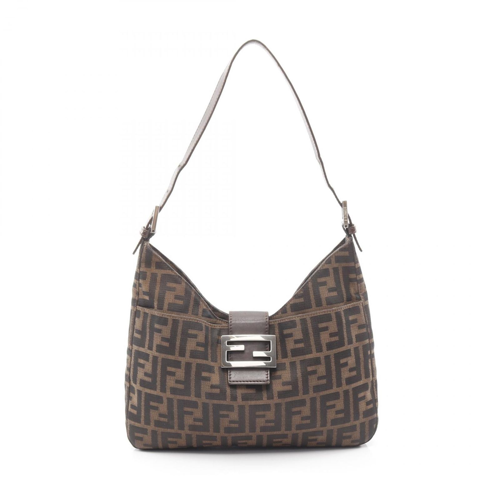 Fendi ズッカ マンマバケット キャンバス ショルダーバッグ フェンディ FENDI ショルダーバッグ マンマバケット ズッカ ブラウン